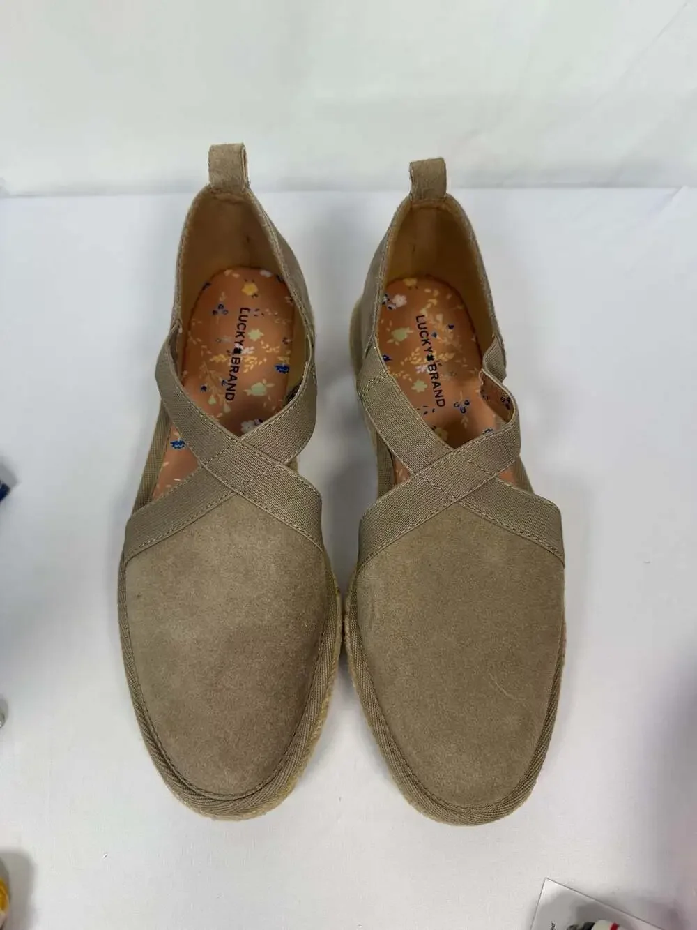 Lucky Brand Jenife Suede Espadrille Platform Slip-On Shoes